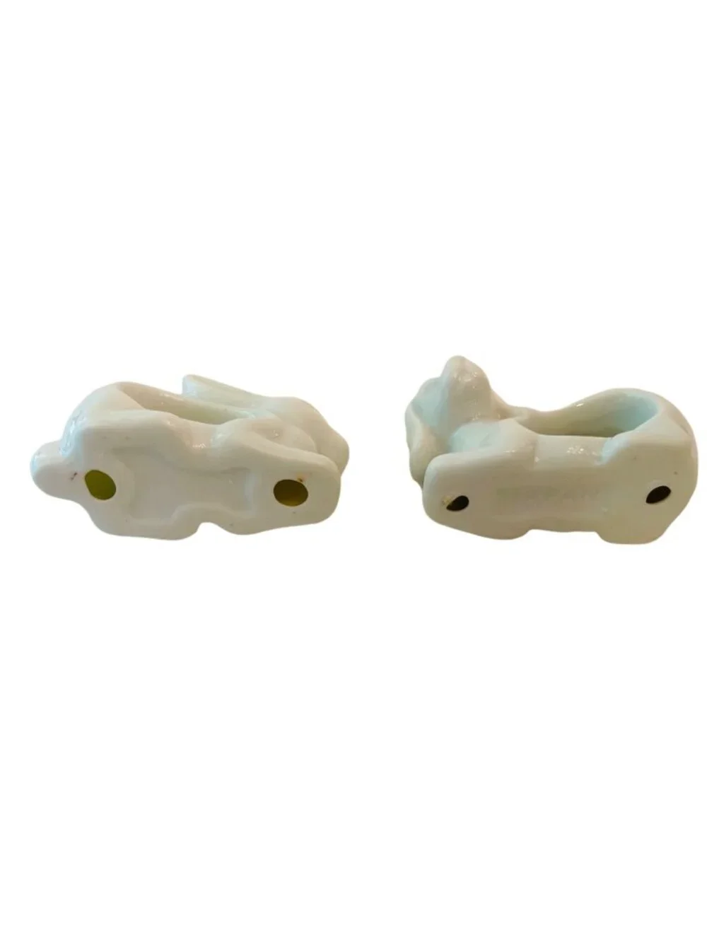 Vintage Napkin Holder Rings White Porcelain Animals Set of 4 with Box 1984